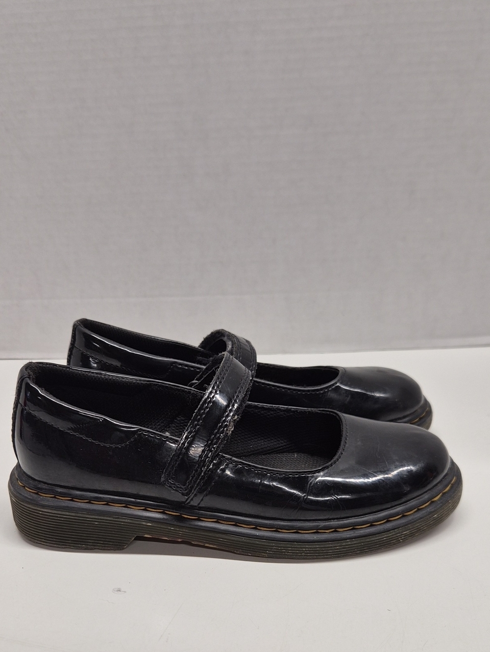 Dr Martens Mary Jane Shoes Adjustable Strap Patent Leather Black Kids Size 2